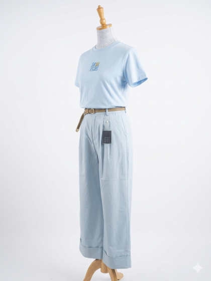 Monochromatic Azure: The Loewe Anagram & Pleated Trouser Set